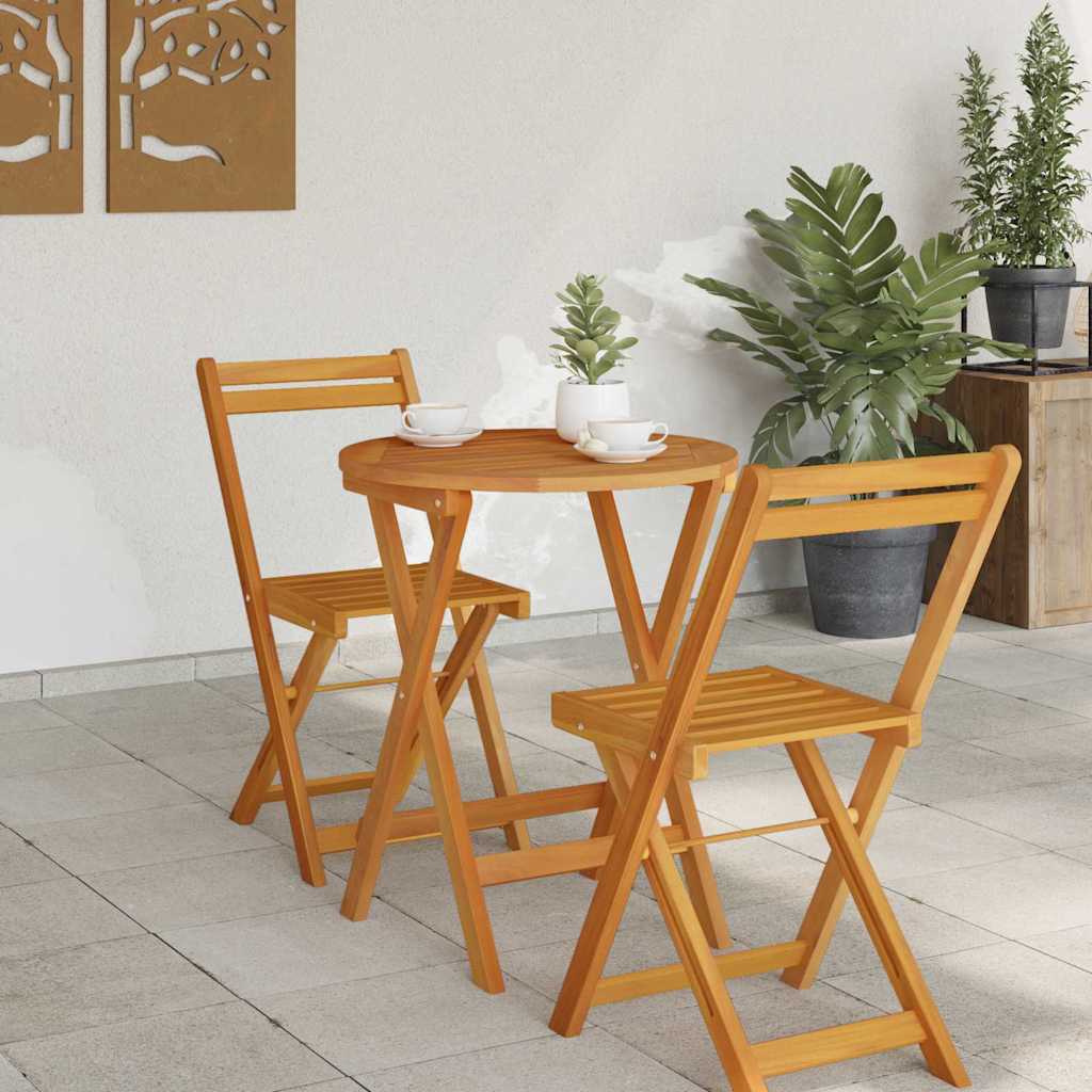 Folding Garden Table Natural 60 x 60 x 72 cm Solid acacia wood